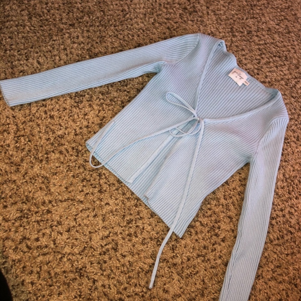 Princess Polly baby blue cardigan